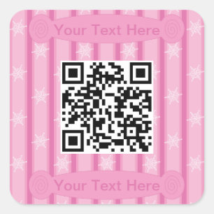 Fun and Fancy Pink Snowflake QR Code Vierkante Sticker