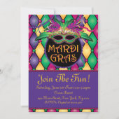 Fun and Festive, Mardi Gras Invitations Kaart (Voorkant)