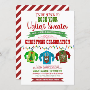 Fun and Festive Ugly KerstSweater Party Kaart