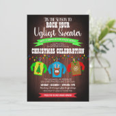 Fun and Festive Ugly KerstSweater Party Kaart (Staand voorkant)