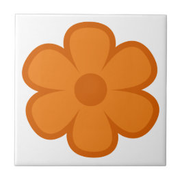 Fun and Funky 60s 70s Retro Flower Ceramic Tile Tegeltje