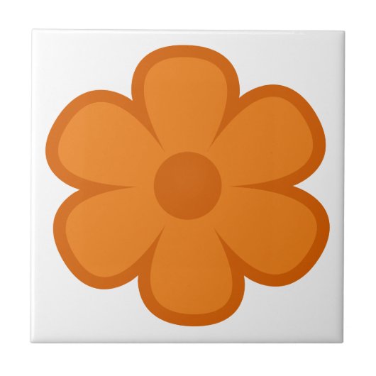 Fun and Funky 60s 70s Retro Flower Ceramic Tile Tegeltje (Voorkant)