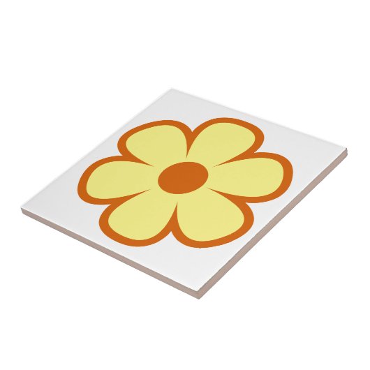 Fun and Funky 60s 70s Retro Flower Ceramic Tile Tegeltje (Zijkant)