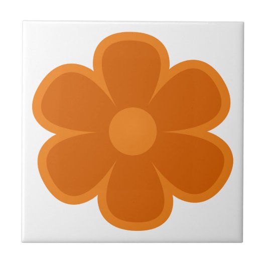 Fun and Funky 60s 70s Retro Flower Ceramic Tile Tegeltje (Voorkant)