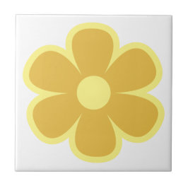 Fun and Funky 60s 70s Retro Flower Ceramic Tile Tegeltje
