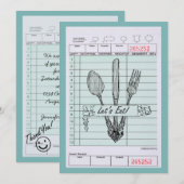 Fun and Funky Dinner Party Kaart (Voorkant / Achterkant)