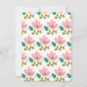 Fun and Funky Floral Baby shower Invitation Kaart (Achterkant)