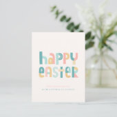 Fun and Funky Typography Happy Easter Briefkaart (Staand voorkant)