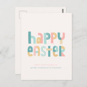 Fun and Funky Typography Happy Easter Briefkaart (Voorkant / Achterkant)