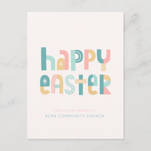 Fun and Funky Typography Happy Easter Briefkaart (Voorkant)