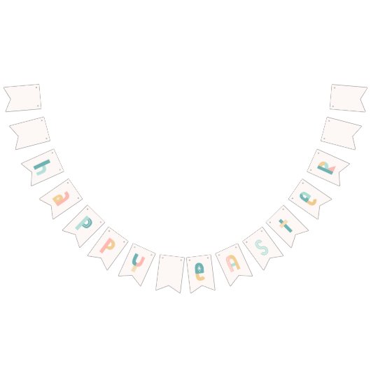 Fun and Funky Typography Happy Easter Vlaggetjes (Alle)