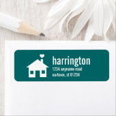 Fun and Modern Custom Blauwgroen Green Address Lab Etiket (Insitu)