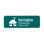 Fun and Modern Custom Blauwgroen Green Address Lab Etiket (Voorkant)