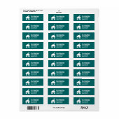 Fun and Modern Custom Blauwgroen Green Address Lab Etiket (Full Sheet)