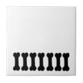 Fun and Playful Dog Bone Thleed Gift BLACK V01 Tegeltje (Voorkant)