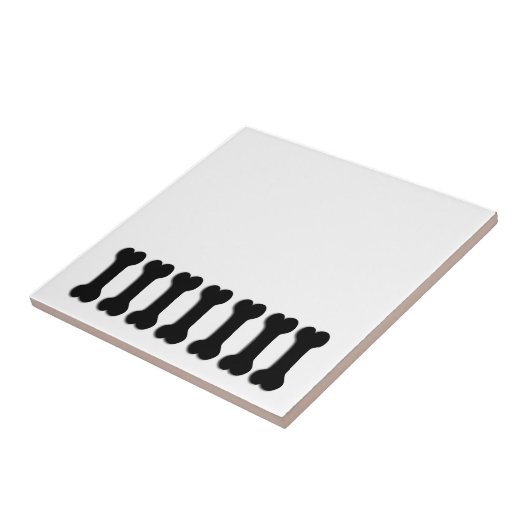 Fun and Playful Dog Bone Thleed Gift BLACK V01 Tegeltje (Zijkant)