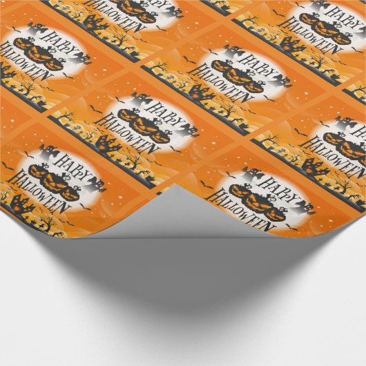 Fun and Scary Happy Halloween Cadeaupapier (Hoek)