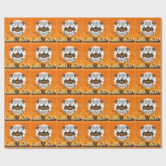 Fun and Scary Happy Halloween Cadeaupapier (Vlak)
