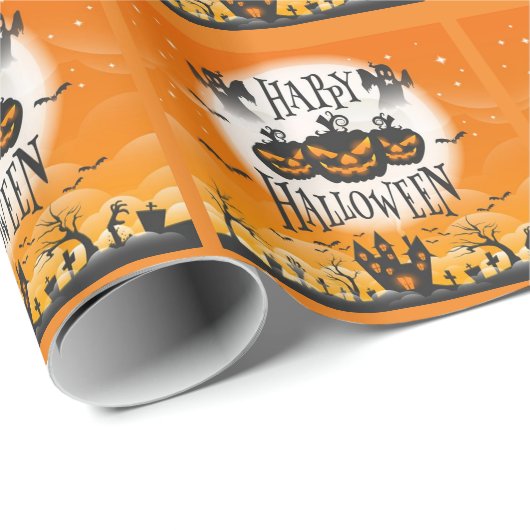 Fun and Scary Happy Halloween Cadeaupapier (Rol Hoek)