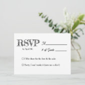 Fun and Simple Black and White Wedding RSVP Kaart (Staand voorkant)
