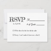 Fun and Simple Black and White Wedding RSVP Kaart (Voorkant)