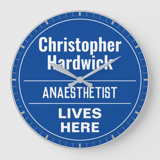 Fun Anesthetist Wall Plaque Style Grote klok (Voorkant)