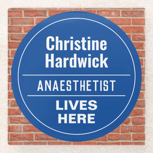 Fun Anesthetist Wall Plaque Style Onderzetter Glazen Onderzetter (Voorkant)