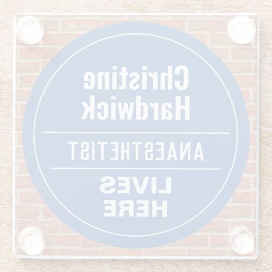 Fun Anesthetist Wall Plaque Style Onderzetter Glazen Onderzetter (Achterkant)