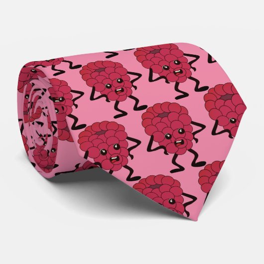 Fun Angry Raspberry Cartoon - Anti-Kawaii Stropdas (Opgerold)