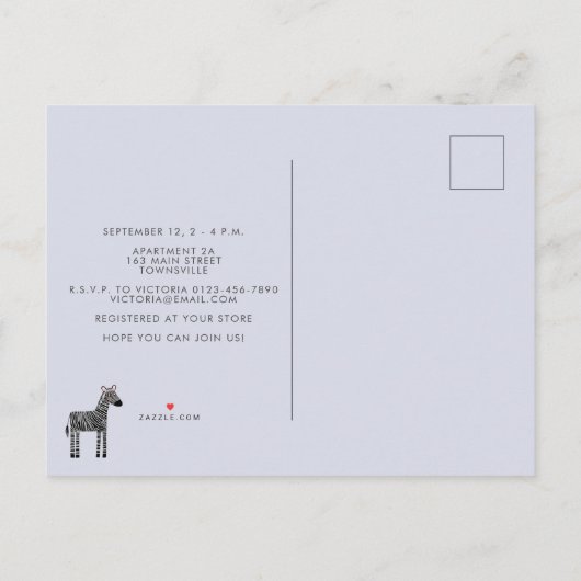 Fun Animal Baby shower Uitnodiging Briefkaart (Achterkant)