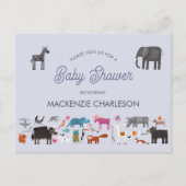 Fun Animal Baby shower Uitnodiging Briefkaart (Voorkant)