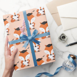 Fun Animal Fox Afstuderen Cadeaupapier