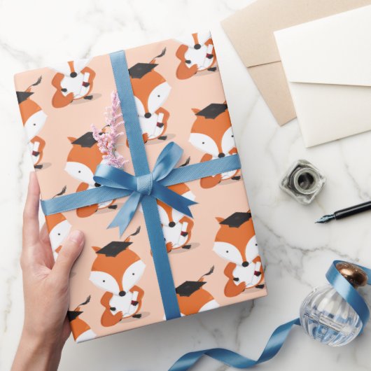 Fun Animal Fox Afstuderen Cadeaupapier (Geschenken)