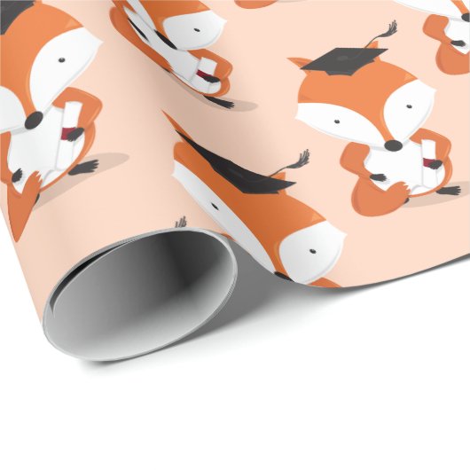 Fun Animal Fox Afstuderen Cadeaupapier (Rol Hoek)