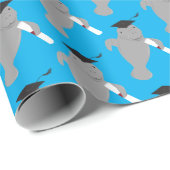 Fun Animal Manatee Afstuderen Cadeaupapier (Rol Hoek)