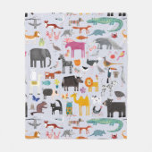 Fun Animal Menagerie Fleece Deken (Voorkant)