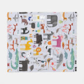 Fun Animal Menagerie Fleece Deken (Voorkant (Horizontaal))
