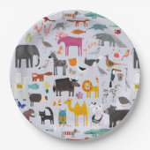 Fun Animal Menagerie Papieren Bordje (Voorkant)