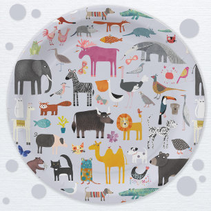 Fun Animal Menagerie Papieren Bordje