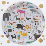 Fun Animal Menagerie Papieren Bordje<br><div class="desc">Met allerlei soorten oerwoud,  safari,  dierentuindieren,  huisdieren,  vogels en wilde dieren. Een monster en een dinosaurus zijn er misschien ook binnengeslopen. Perfect voor een leuk dierenvriend feest. Originele kunst van Nic Squirrell.</div>