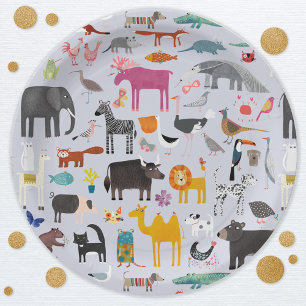Fun Animal Menagerie Papieren Bordje