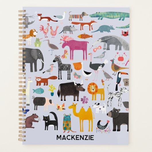 Fun Animal Menagerie Personalized Planner (Voorkant)