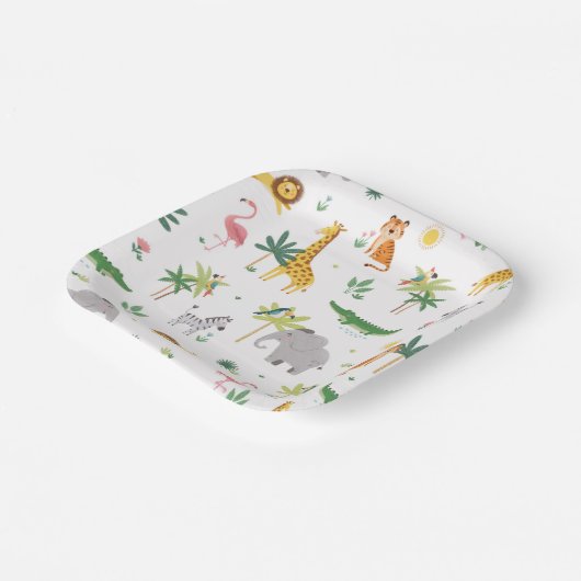 Fun Animal Party-Borden Papieren Bordje (Gebogen)