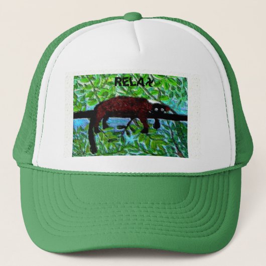 Fun Animal Red Lemur Art Trucker Pet (Voorkant)
