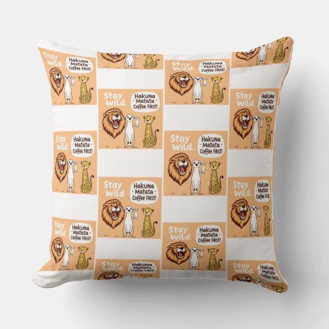 Fun Animal Safari Theme Kussen (Voorkant)