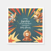Fun Animals Superhero Baby shower Servet (Voorkant)