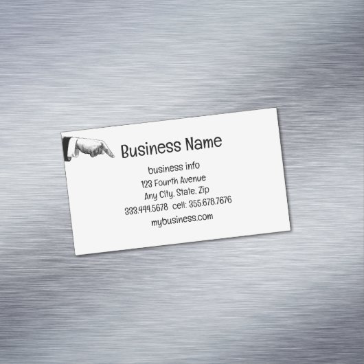 Fun  Antiek handvinger Magnetisch Visitekaartje (Voorbeeld)