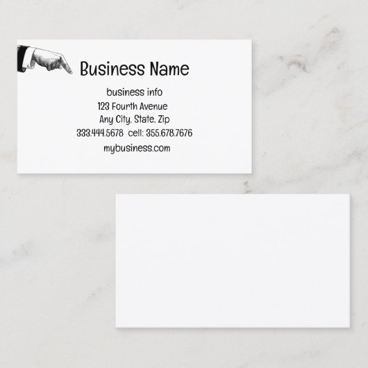 Fun Antiek handvinger Visitekaartje (Voorkant / Achterkant)