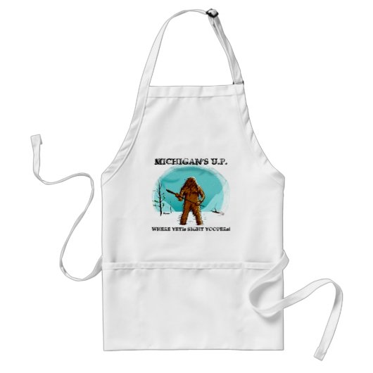 Fun Apron met YETI ~ BIGFOOT ~ SASQUATCH design! Standaard Schort (Voorkant)