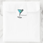 Fun Aqua Martini Ronde Sticker (Tas)